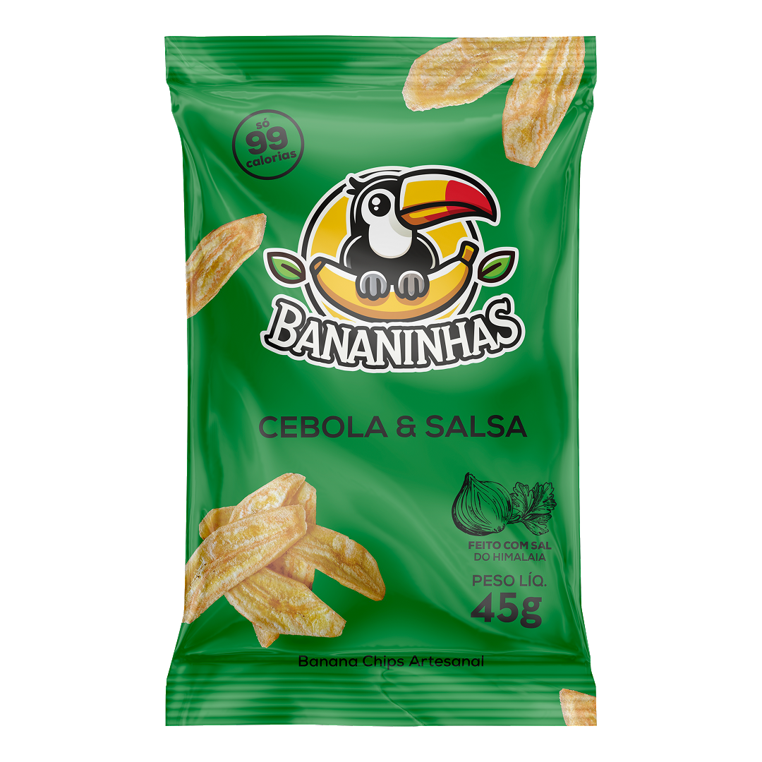 Verpakking Bananinhas bananenchips smaak Cebola e Salsa